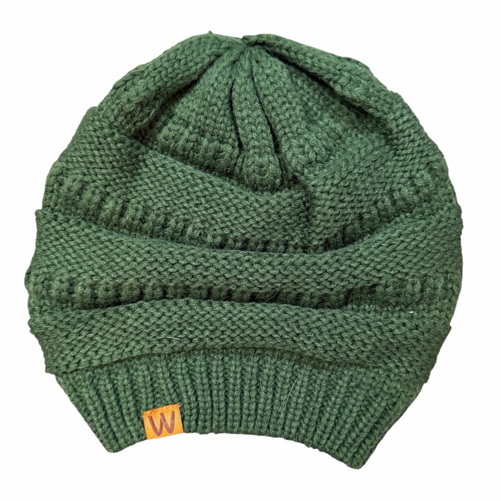 Wrapables Beanie Hat Womens One Size Green Knit Slouchy Winter Solid Warm